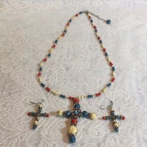 ‼️final must bundle ‼️3-Pc Cross Necklace/Earrings Set